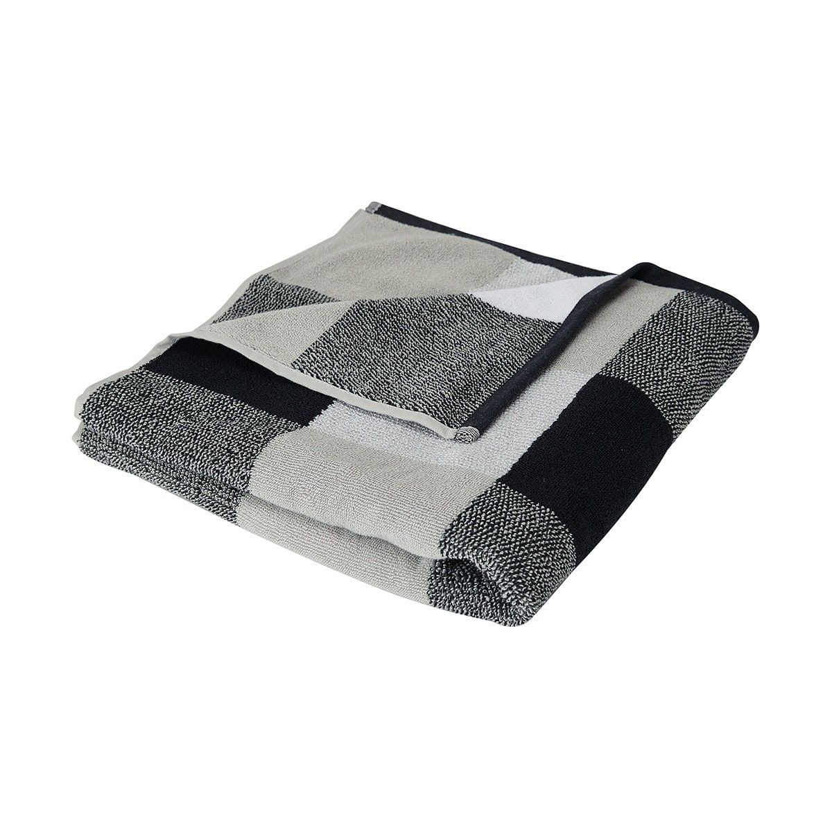 Gingham Monochrome Bath Towel