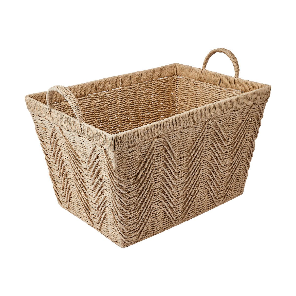 Rectangle Herringbone Paper Rope Basket