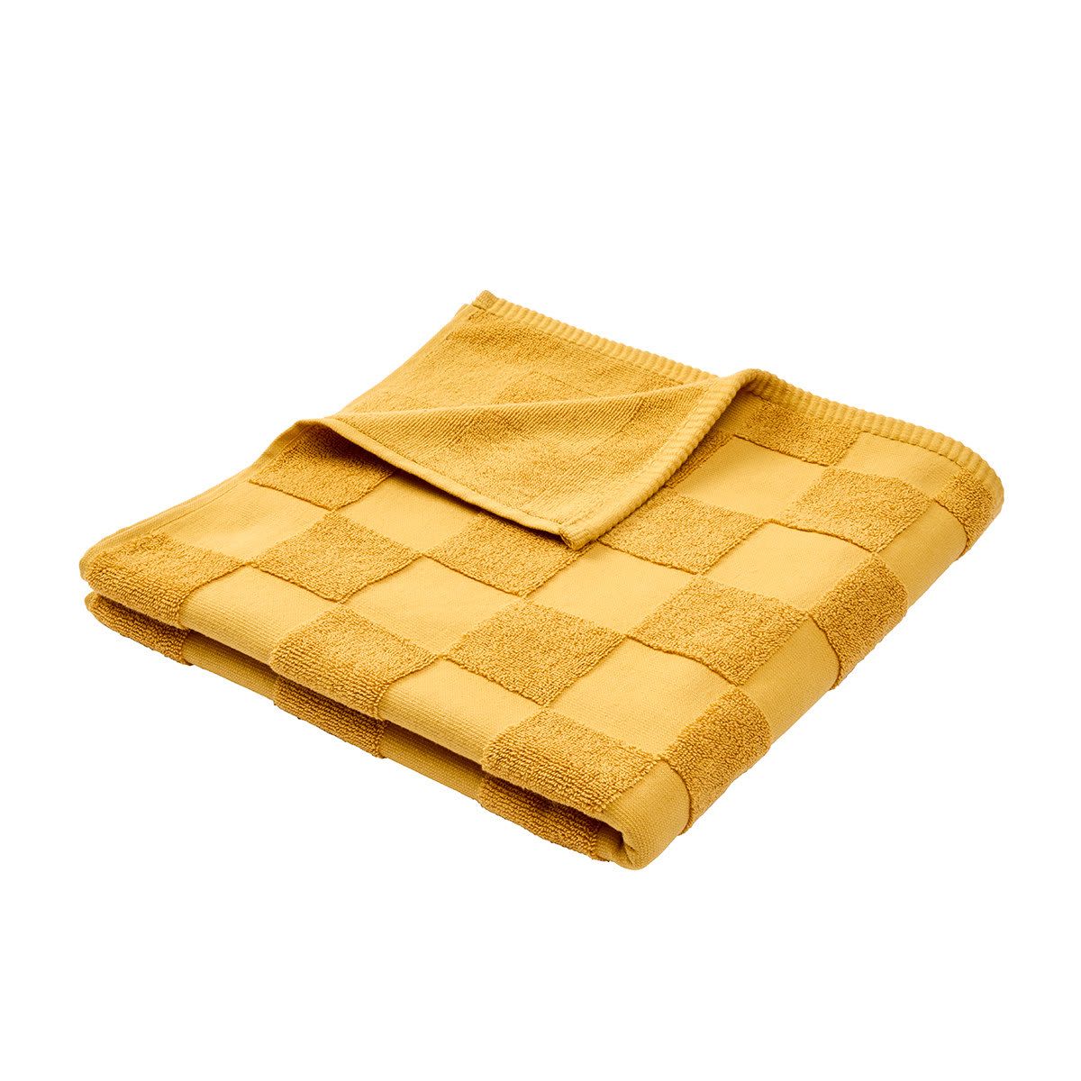 Checkerboard Cotton Bath Towel - Mustard