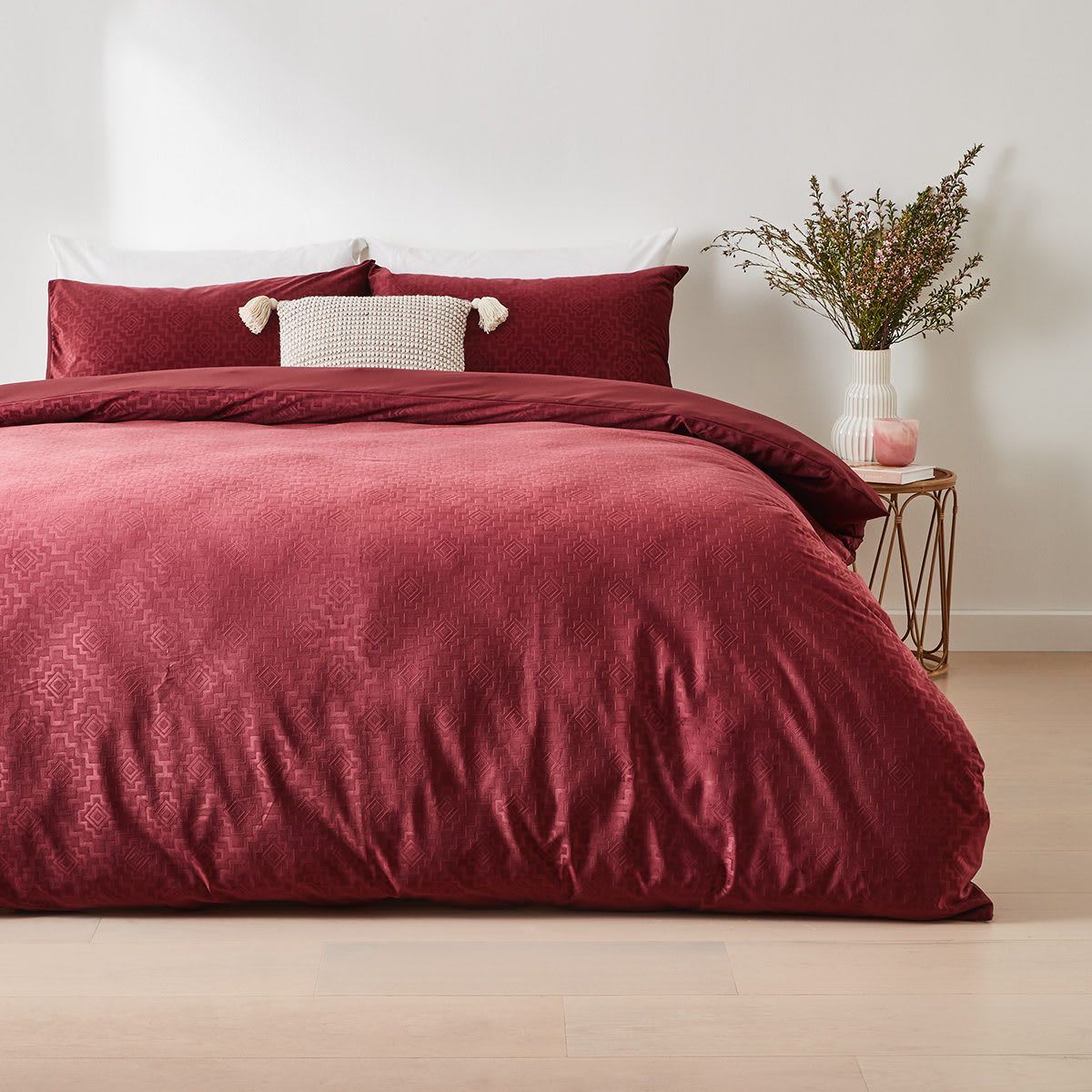 Rose Quilt Cover Set - Double Bed, Shiraz