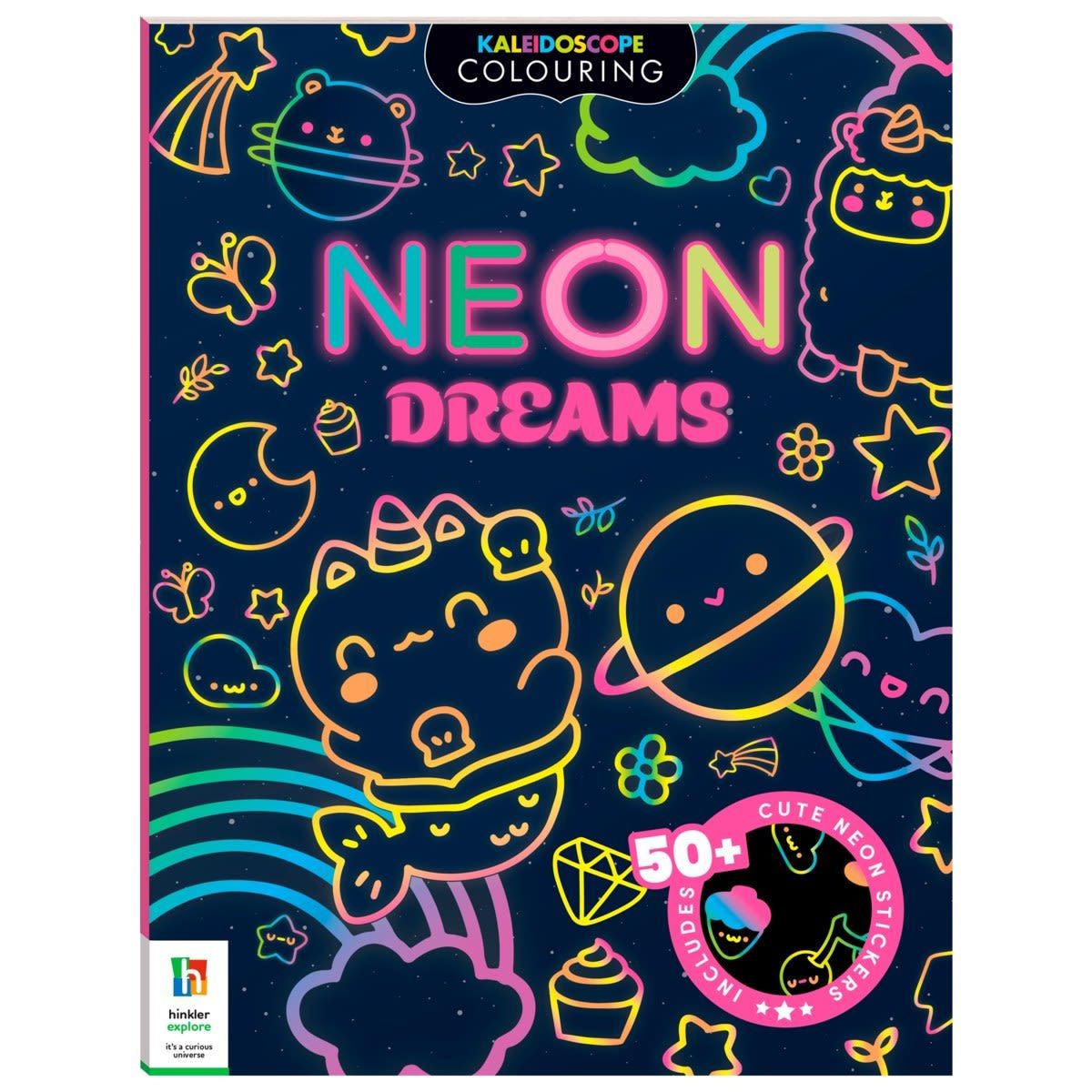 Kaleidoscope Colouring: Neon Dreams - Book
