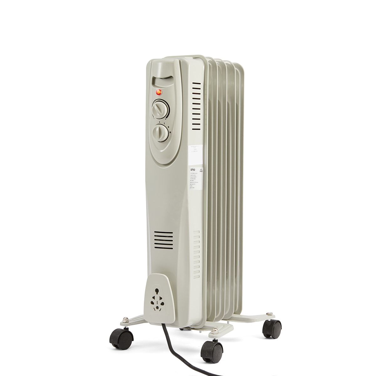 5 Fin Oil Heater - White