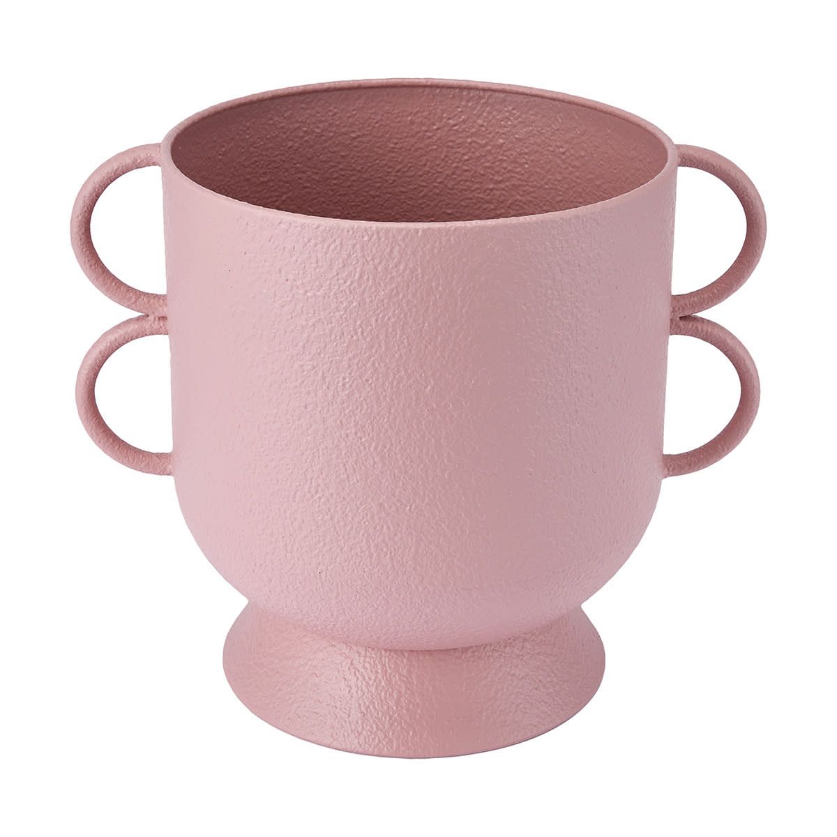 Metal Pot with Handles - Pink