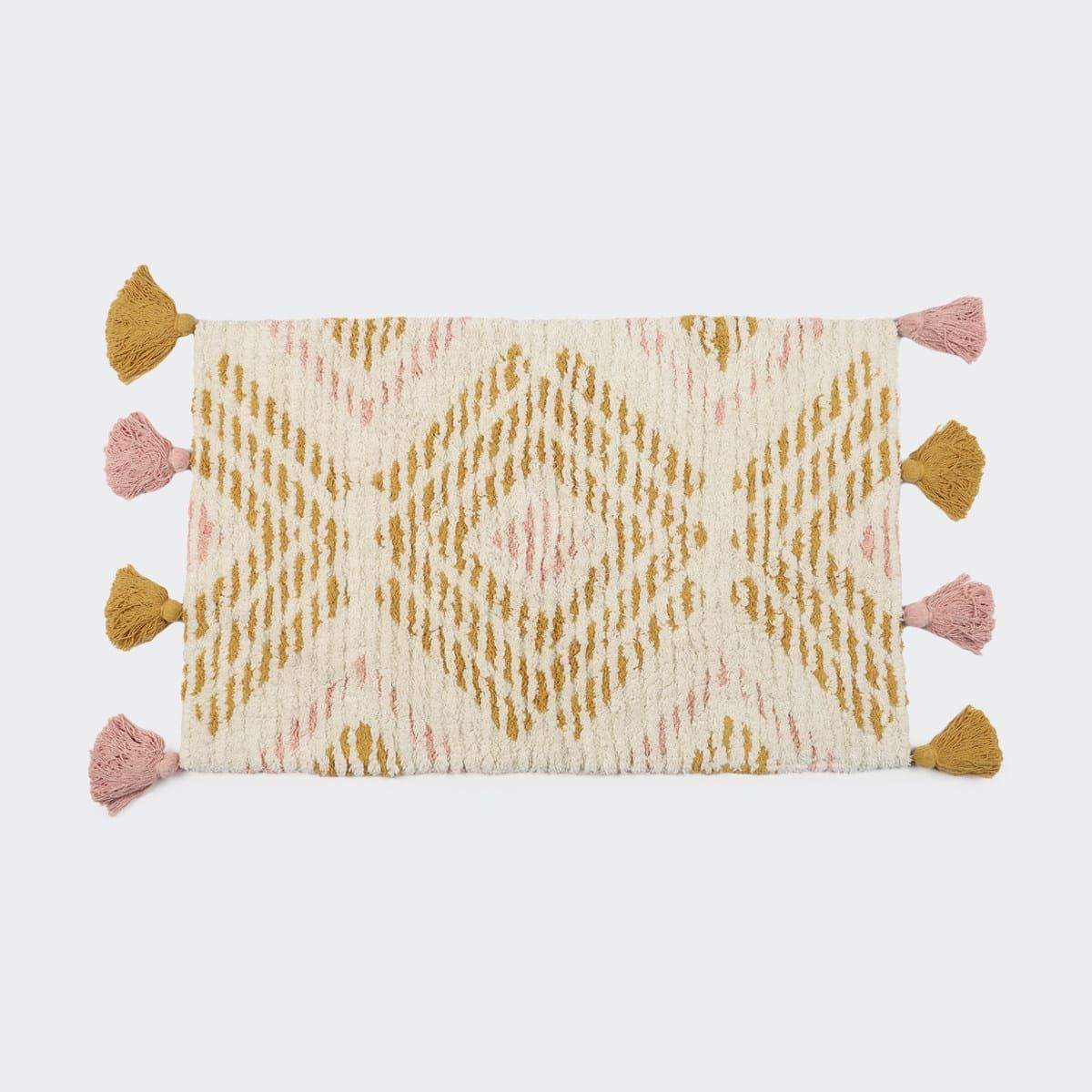 Pink and Mustard Bath Mat