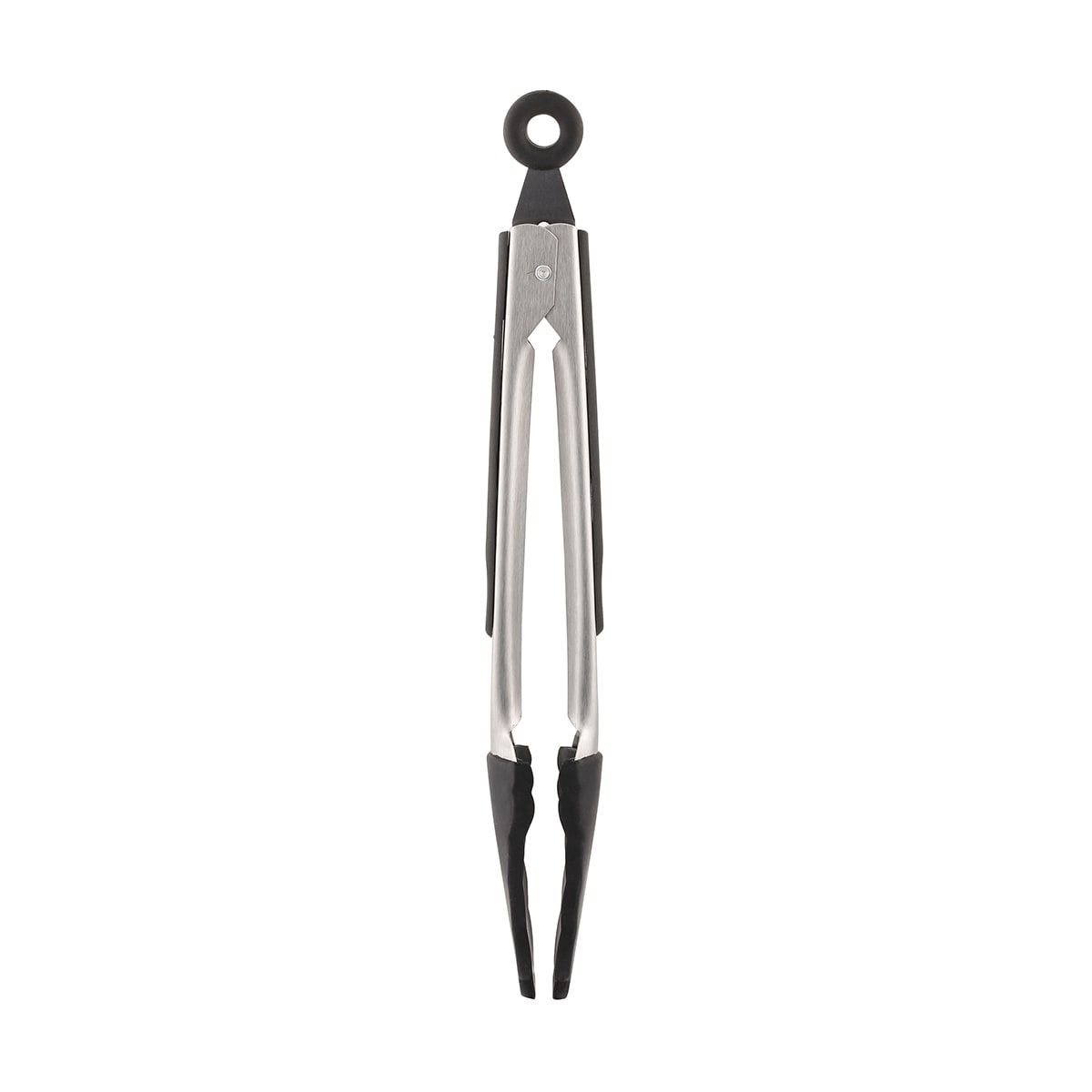 Heavy Duty Tongs - Small, Silver Look & Black