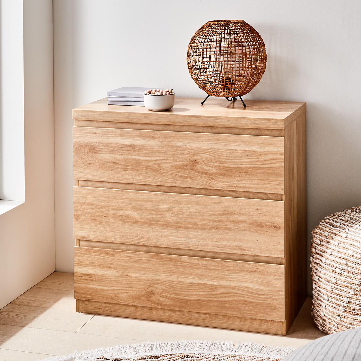3 Drawer - Oak Look
