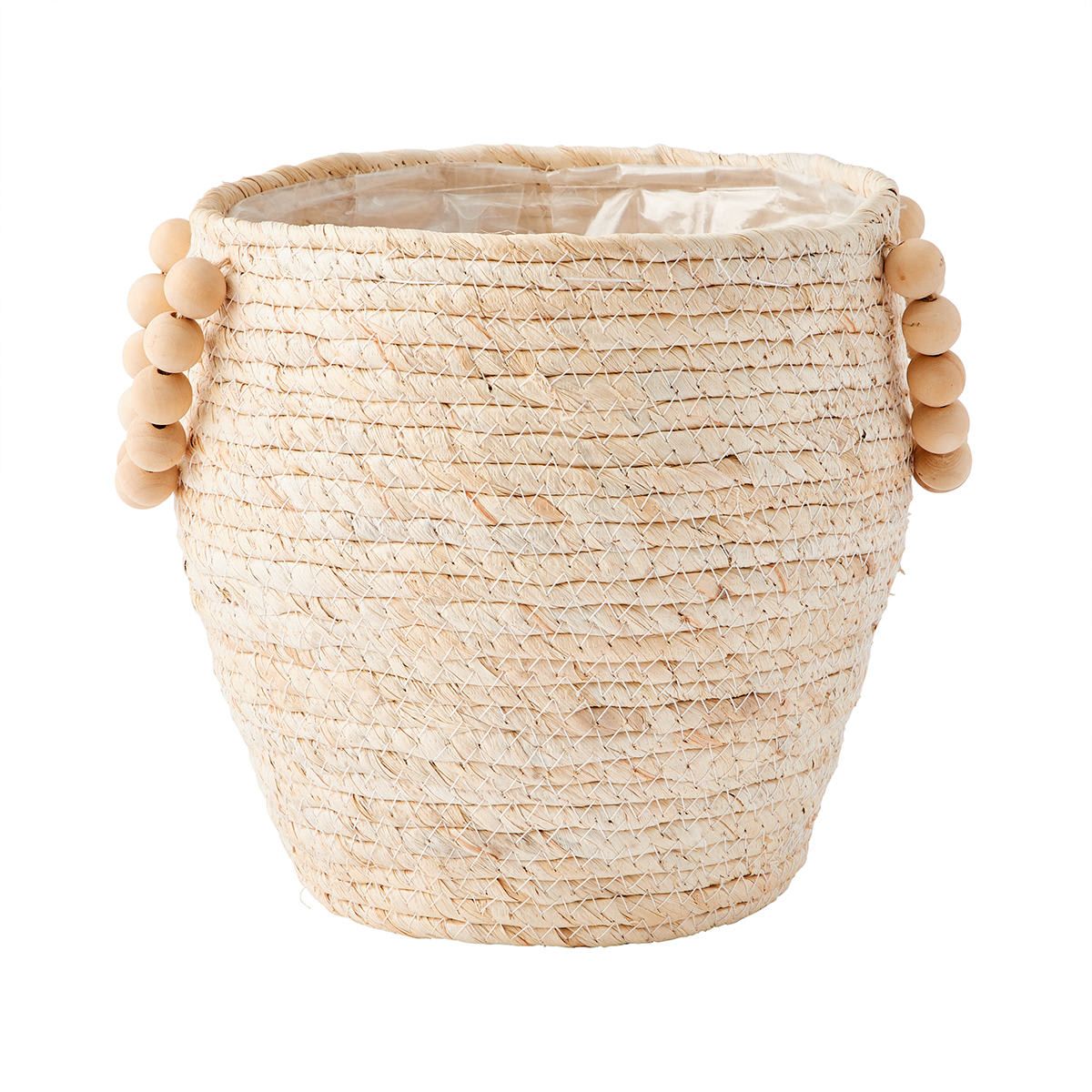 Woven Planter with Beads