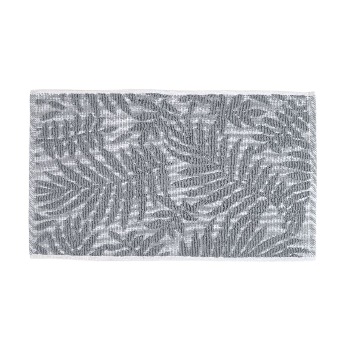 Jacquard Leaf Bath Mat - Grey