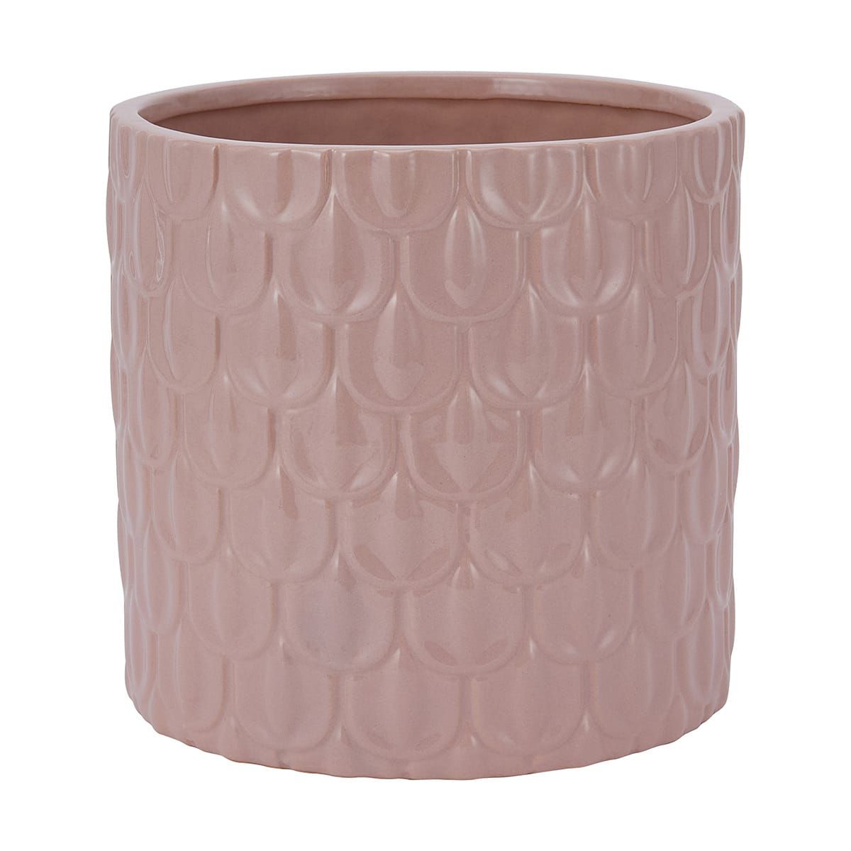 Pink Scalloped Pot Medium