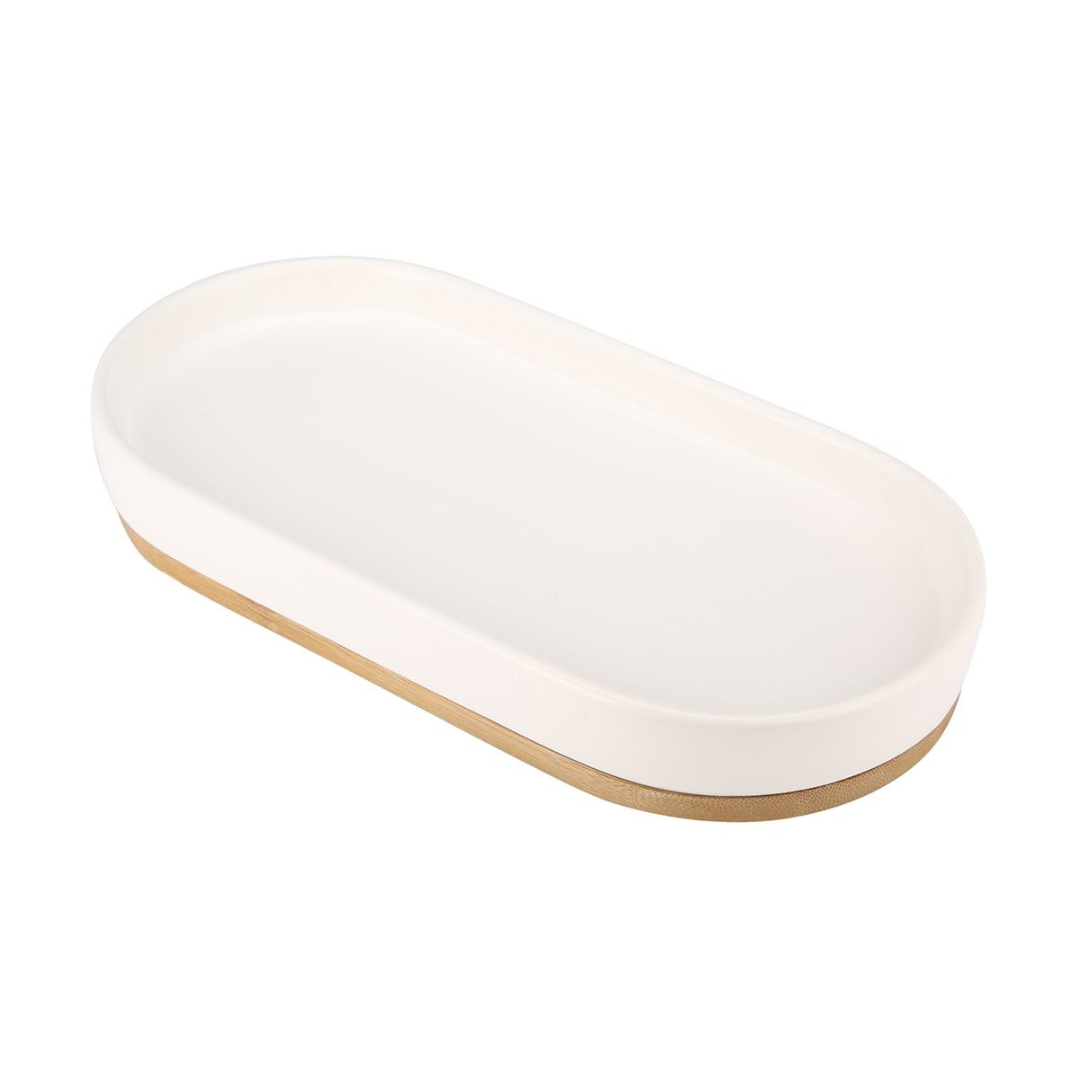 Bamboo and White Tray