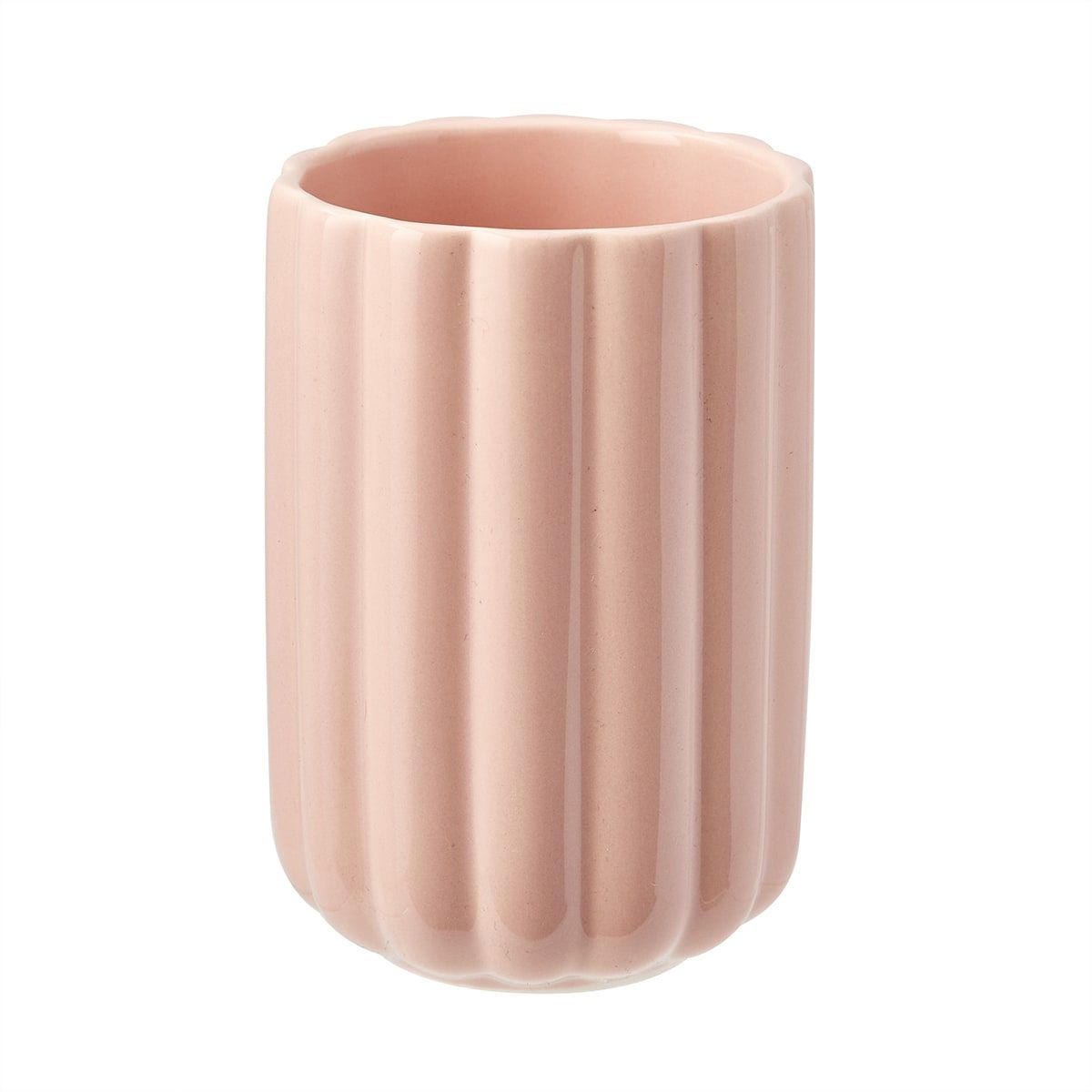 Pink Ribbed Tumbler
