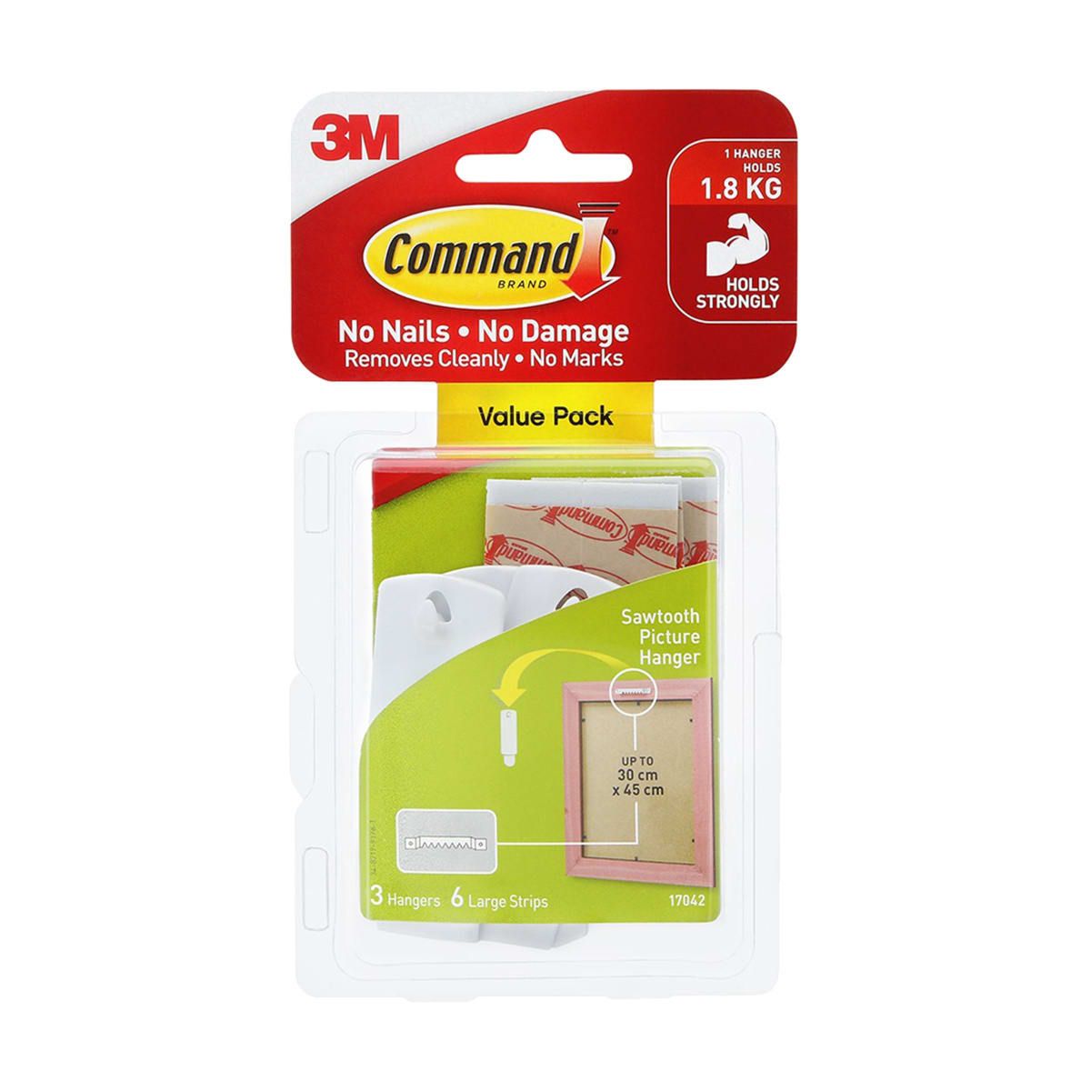 3 Pack Command Picture Hanger Sawtooth - White