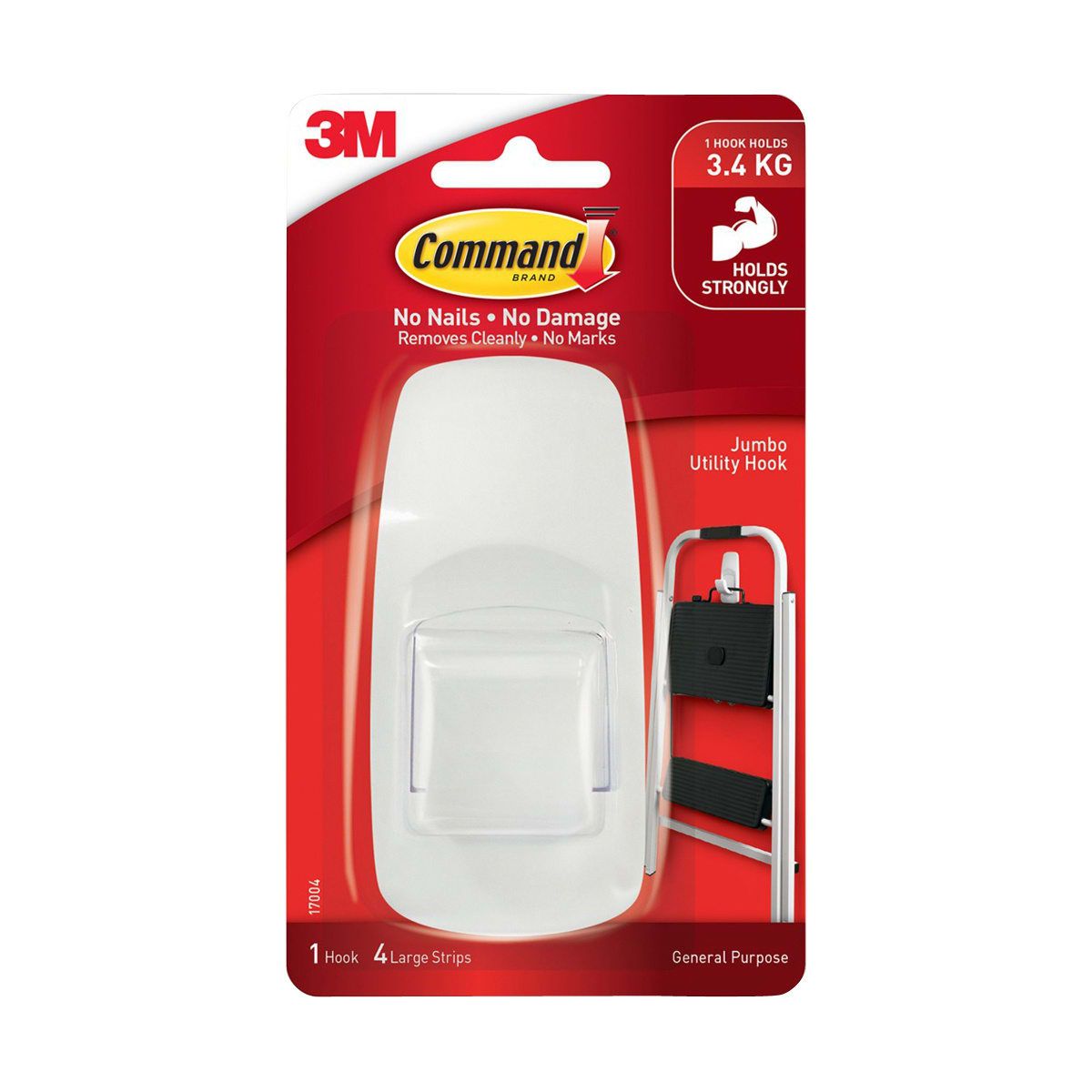 Command Mounting Hook Jumbo - White