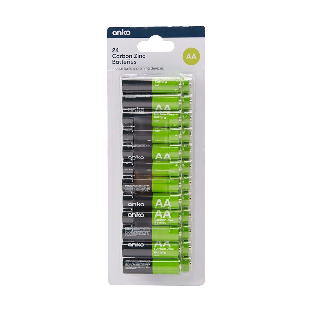 AA Carbon Zinc Batteries - Pack of 24