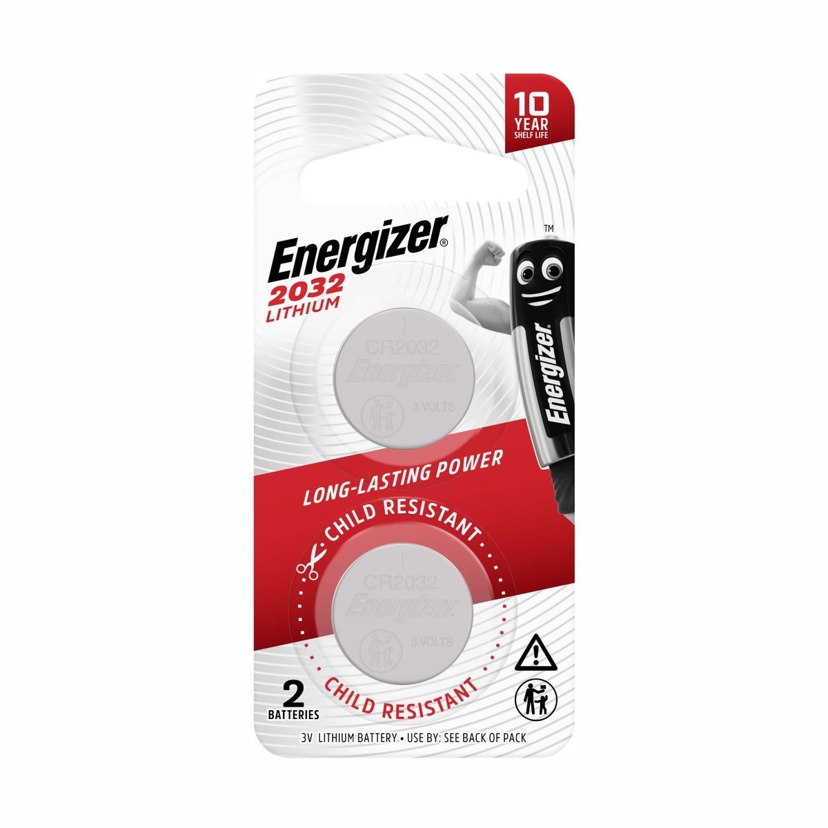2 Pack Energizer 2032 Lithium Batteries