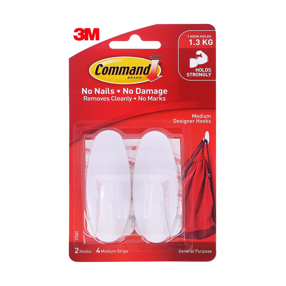 Command Mounting Designer Hook Medium - White