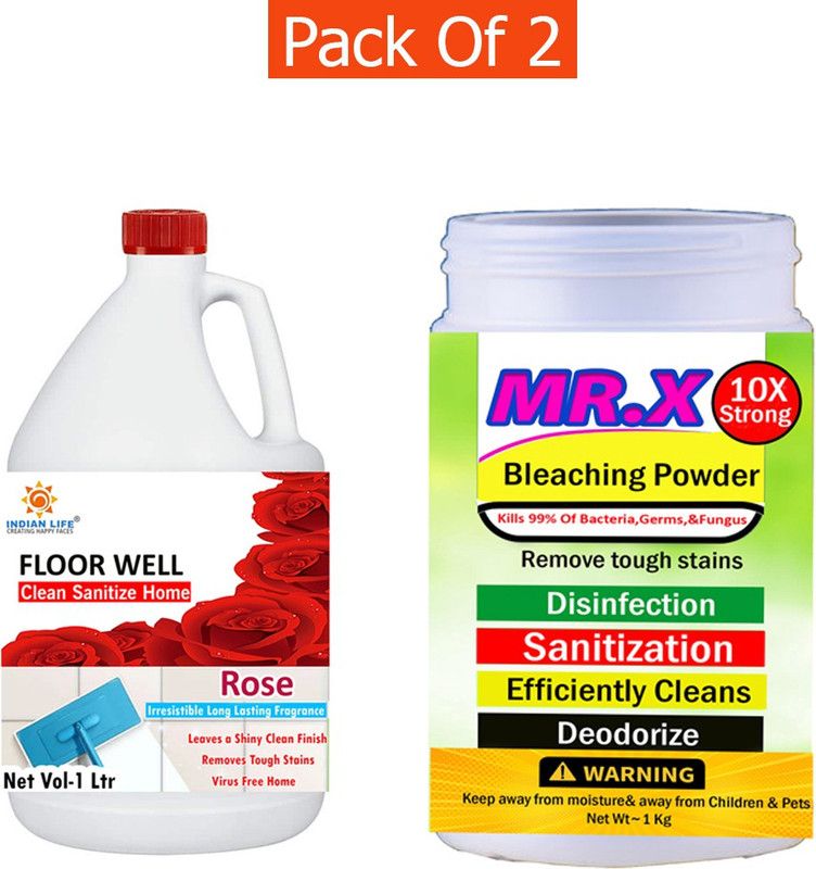 indianlife Floorwell Ceramic Cleaner, Multi-surface Floor and Tile Cleaner,Removes Stubborn Rose  (2 x 1000 ml)