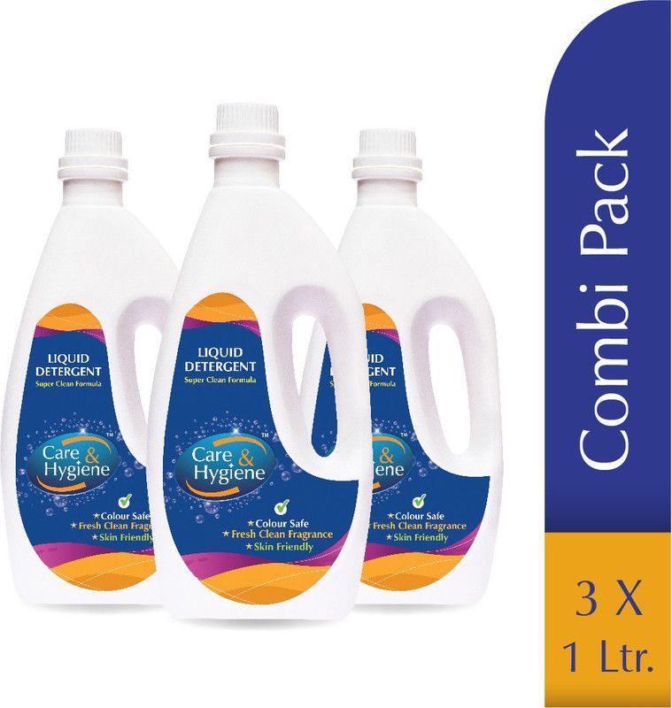 Care And Hygiene Premium Liquid Detergent Combo Pack 1 Ltrs + 1 Ltrs + 1 Ltrs Fresh Liquid Detergent  (3 x 0.33 L)