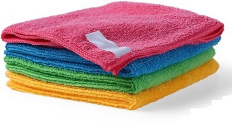 Shopfleet Microfiber Cleaning Cloth Wet and Dry Pack Of 4 (Multicolour) Wet and Dry Microfiber Cleaning Cloth  (4 Units)