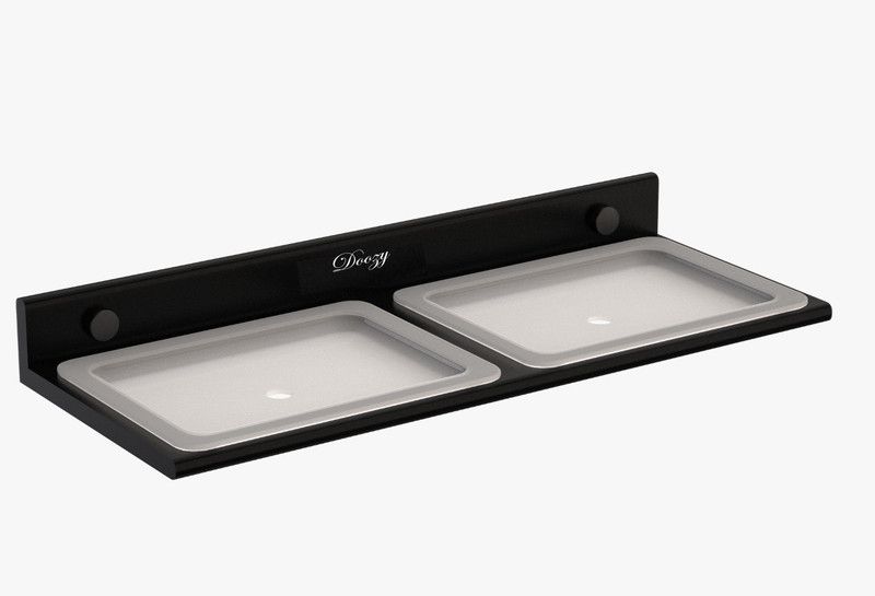 doozy Aluminium Double Soap Dish Soap Holder Soap Cases for Aluminium  (Black)