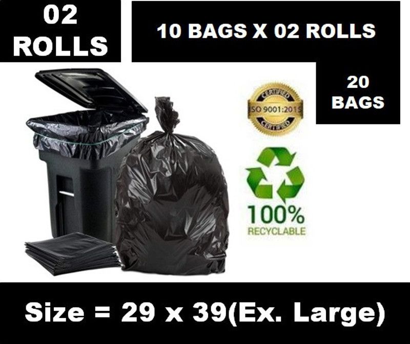 Modi Household Biodegradable Garbage Bag - 29 x 39 Inch (Extra Large), 10 Bags per Roll XL 90-110 L Garbage Bag  (20Bag )
