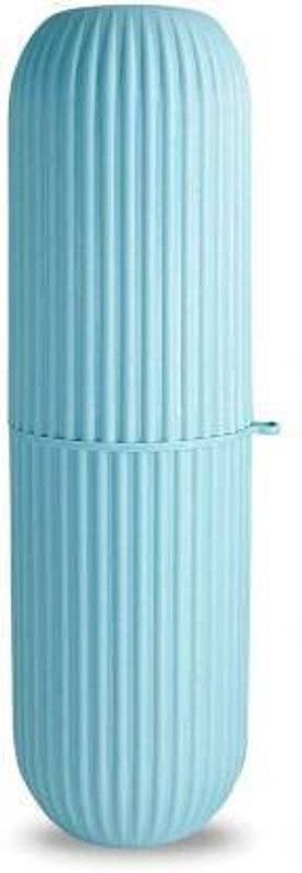 MQF Capsule Shape Travel Toothbrush Toothpaste Case Holder Plastic Toothbrush Holder  (Blue)