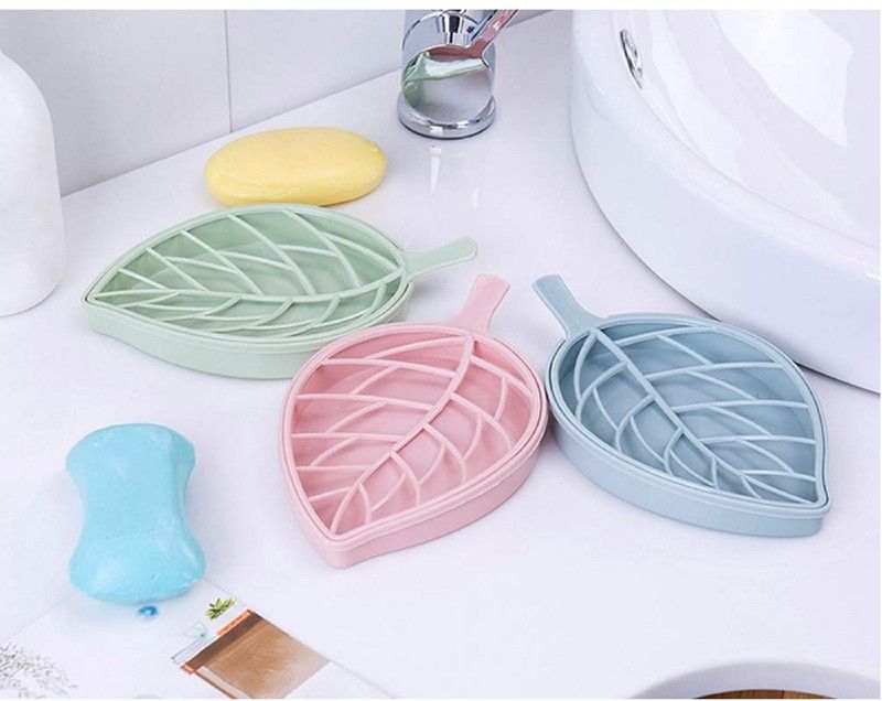 sbaprime Leaf Shape Drain Soap Box Soap Storage  (Multicolor)
