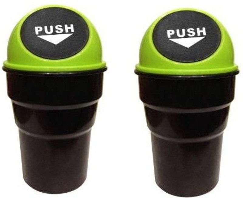 MOREL HOME, OFFICE, ASHTRAY, CAR MINI SIZE GARBAGE CAN TRASH DUST CAR ACCESSORY BIN PLASTIC MINI DUSTBIN SET OF 2 Plastic Dustbin  (Multicolor, Pack of 2)