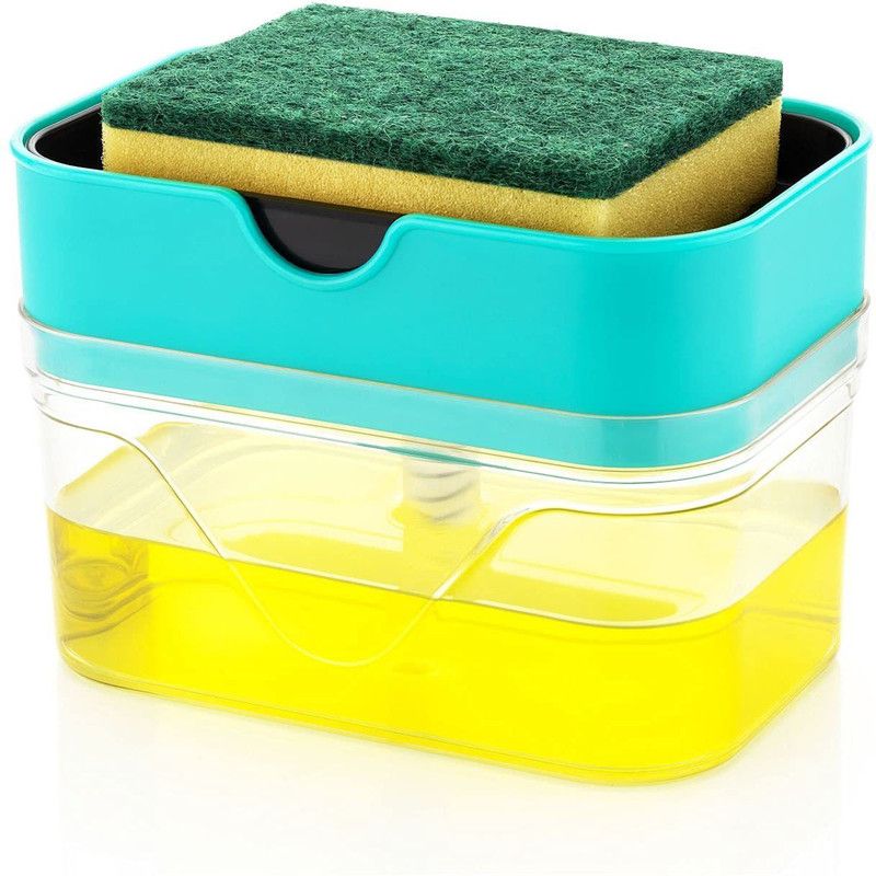 Kitchen Accessories Items Dispenser Soap Pump Sponge Holder Plastic Liquid Liquid, Gel, Soap, Shampoo, Lotion, Conditioner Dispenser  (900)