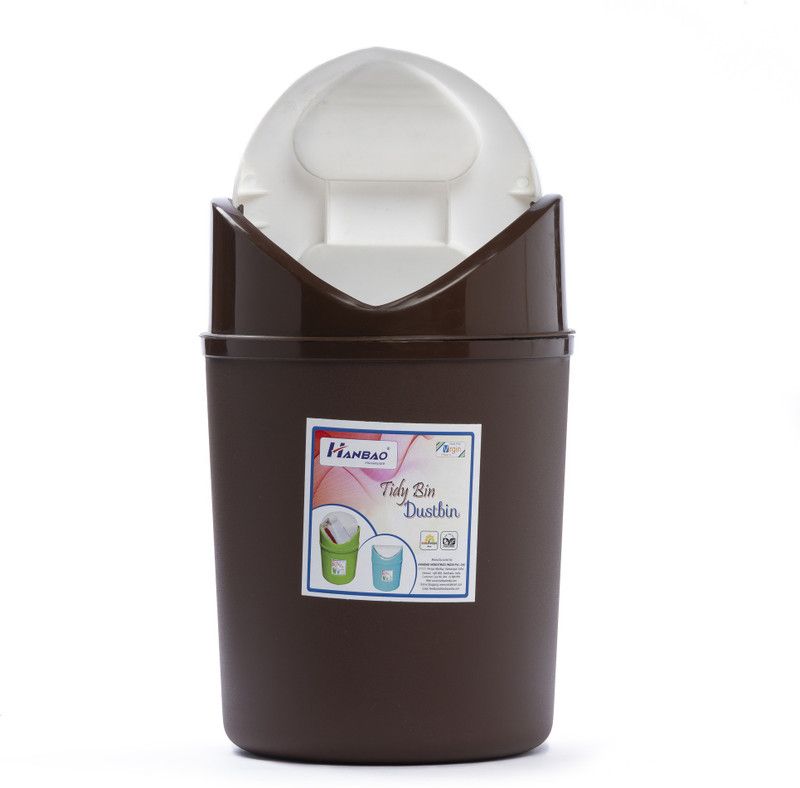 Hanbao Tidy Dustbin Swivel lid, Home/Office ,capacity upto 5ltrs, Big, Brown, PP (Polypropylene) Dustbin  (Brown)