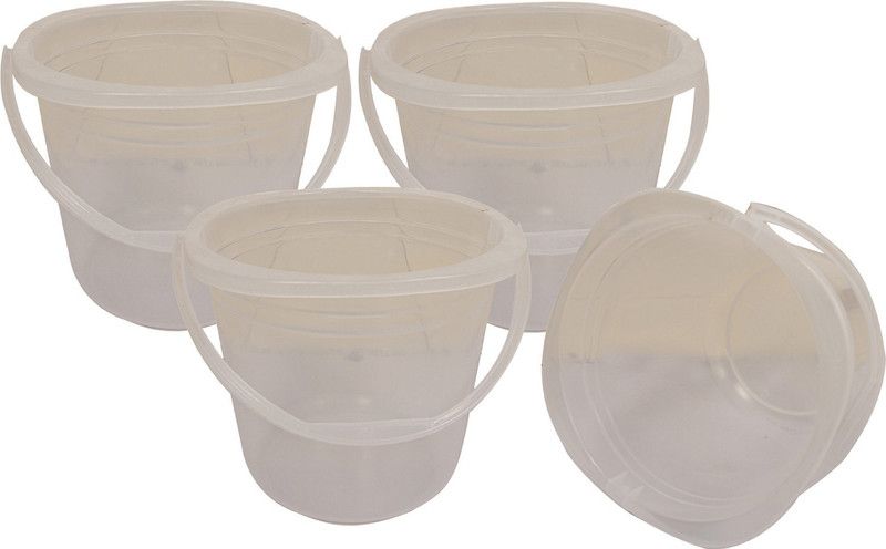 KUBER INDUSTRIES Plastic 4 Pcs 16 Ltr Transparent Bucket for Bathroom-CTKTC1833 16 L Plastic Bucket  (White)