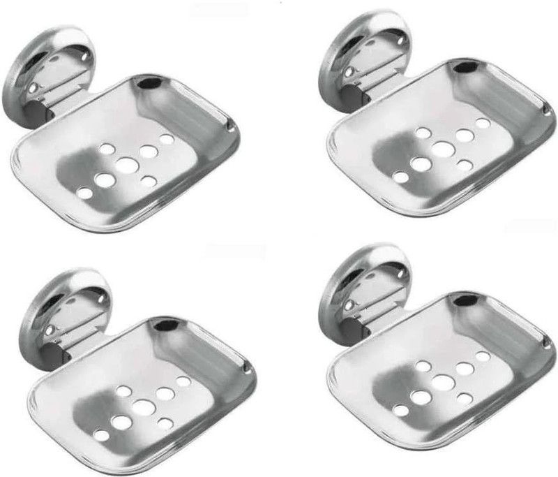 PARDEEP KHERA SOAP DISH PACK OF 4  (Silver)