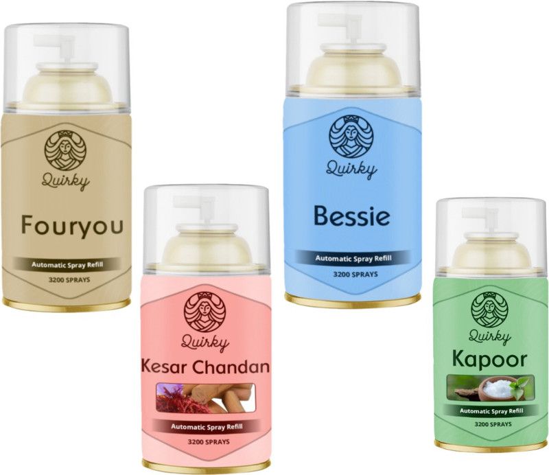 Quirky Fouryou, Kesar Chandan, Kapoor, Bessie Automatic Spray  (4 x 300 ml)