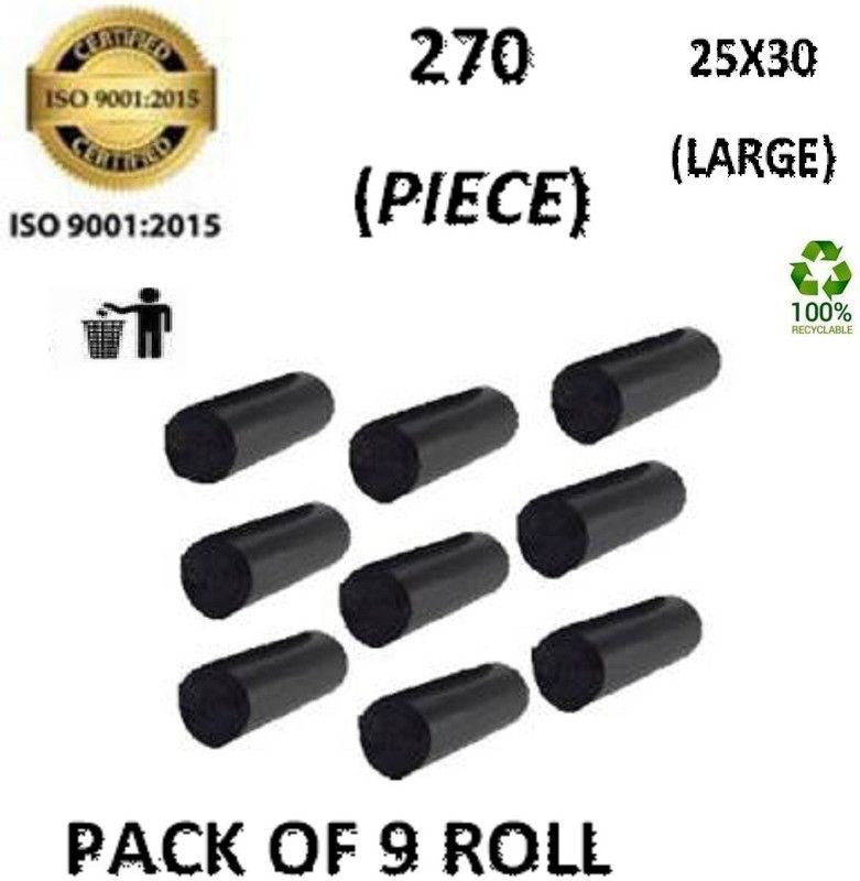 orgo TRASH BAG/DUMPING POLYBAG/BIODEGRADABLE DUSTBIN BAG ROLL SIZE -25*30[9 ROLL] Large 18L L Garbage Bag  (270Bag )