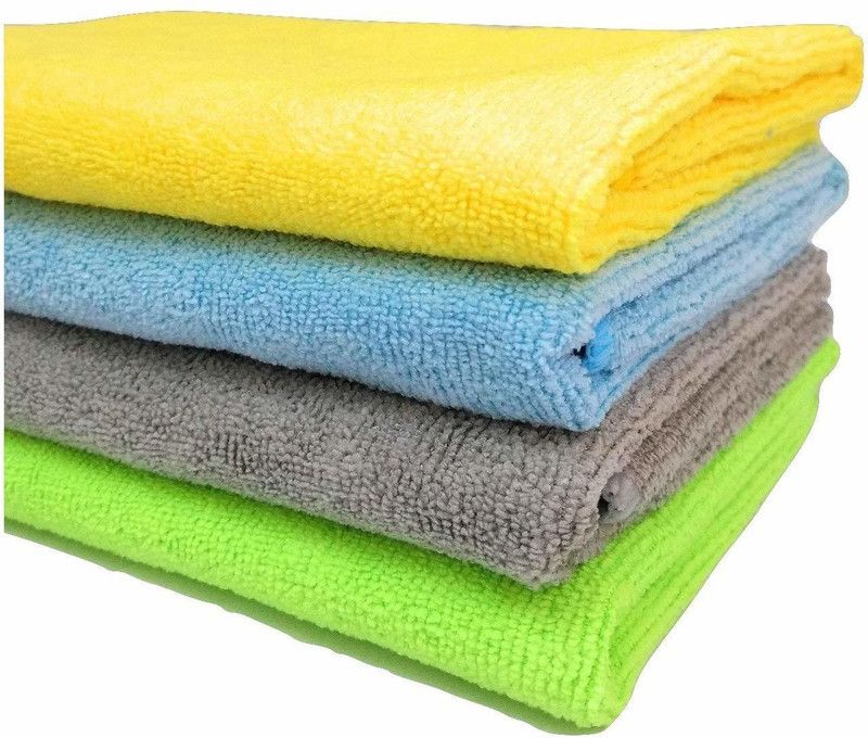 Giffy ™ Multipurpose (4 pcs) Microfibre Cleaning Cloth - 40 cm x 40 cm - 340 GSM Wet and Dry Microfiber Cleaning Cloth  (4 Units)