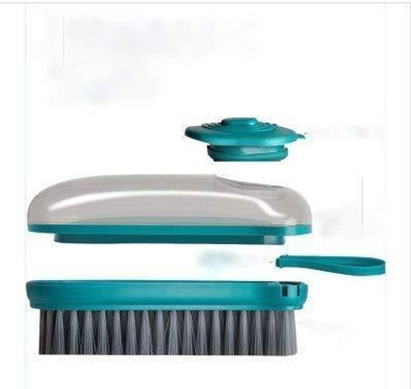 VAJIN Washing Pot Dishwashing Brush Liquid Adding Clothes Cleaning Brushes, Soft Laundry Brush Sponge Pot Brush with Soap Dispenser for Kitchen Bathroom Plastic Plastic Wet and Dry Brush  (Multicolor)