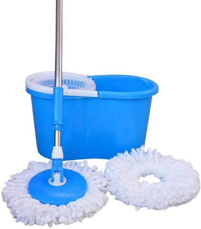 Snowpearl Cleaning Magic 360 Degree Spin with 2 Microfibres Mop Set  (Multicolor)