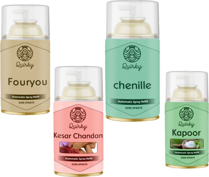 Quirky Fouryou, Kesar Chandan, Kapoor, Chenille Automatic Spray  (4 x 300 ml)