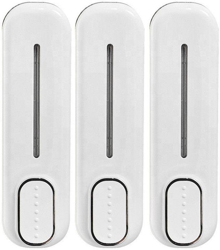 Sellzy Premium Quality Liquid Soap Dispenser Chrome - 3 Pieces 350 ml Lotion, Shampoo, Gel, Liquid Dispenser  (Silver)
