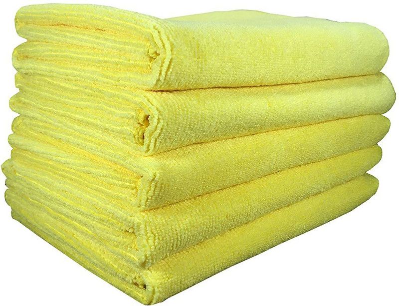 Mobfest Multipurpose Microfiber Cleaning Towel Cloth ,For All Vehicles Bikes Cars Glass Kitchens [40cm x 40cm] Wet and Dry Cotton Cleaning Cloth  (5 Units)