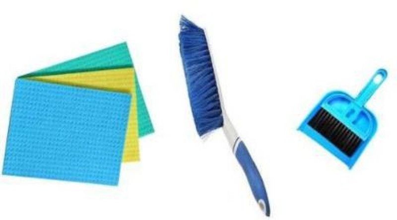 SBTs combo set of kitchen Cleaning Brush, Dustpan, Cleaning Wipe