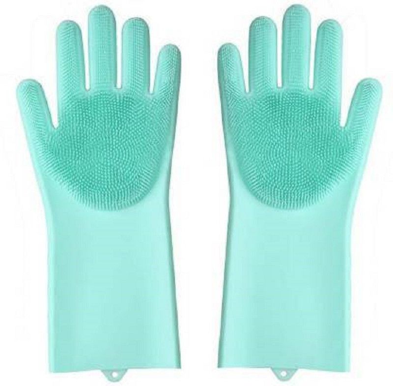 BHADIYADRA EMPIRE Magic Silicone Dish Washing Gloves, Silicon Cleaning Gloves Wet and Dry Glove Set Wet and Dry Glove Set (Medium Pack of 2) Wet and Dry Glove Set  (Medium Pack of 2)