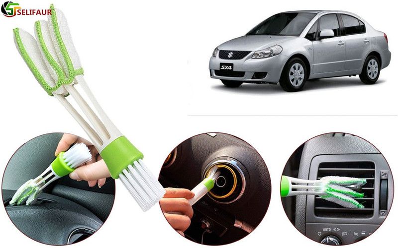 Selifaur Microfibre, Plastic Wet and Dry Brush  (White, Green)