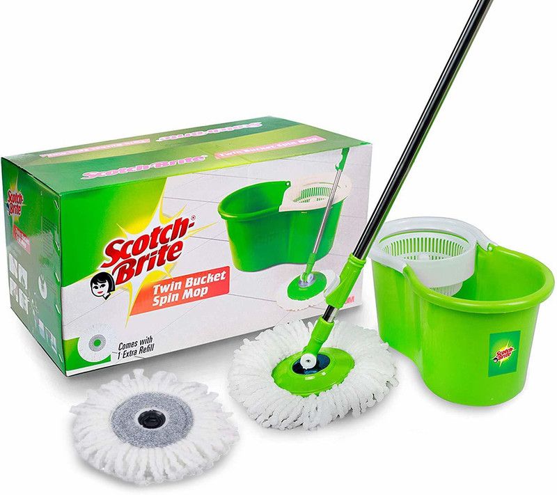 Scotch-Brite Wet & Dry Mop  (Green, Silver)