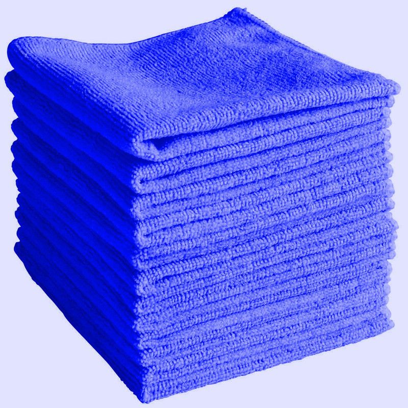 Sheen Blue,30cmX40cm,250GSM Wet and Dry Cotton Cleaning Cloth  (12 Units)