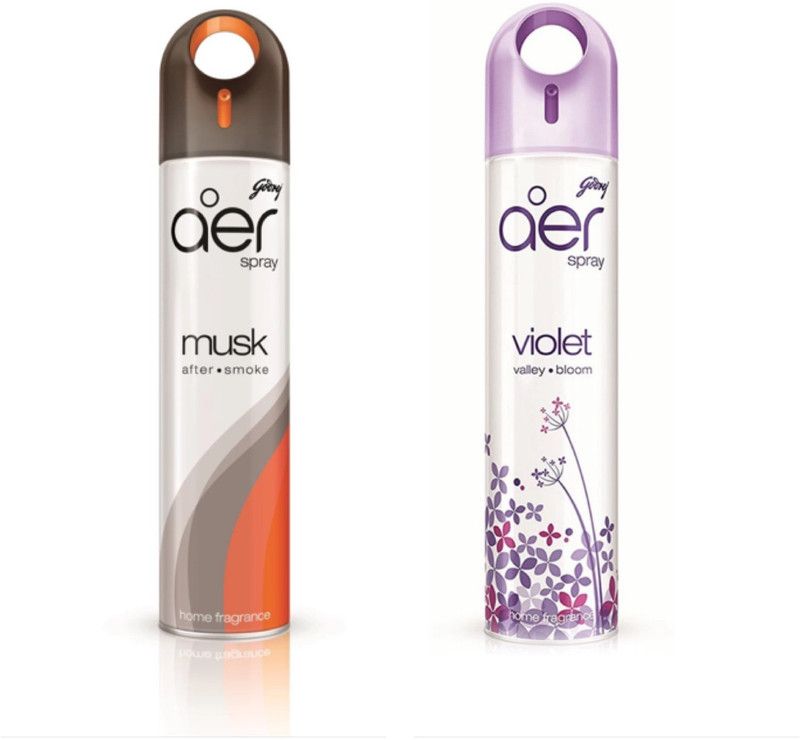 Godrej Aer Musk After Smoke & Violet Valley Bloom Home Fragrance Spray  (2 x 270 ml)