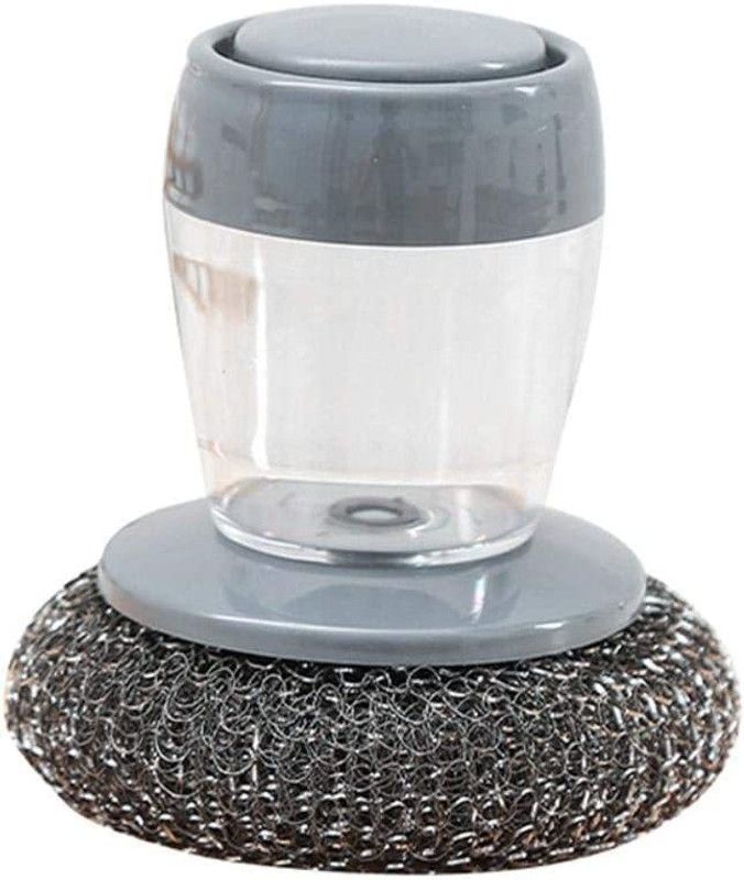 RIANZ Steel/PET Dish Scrubber with Soap Dispensing Scrub Pad, Stainless Steel Scrub  (Medium)