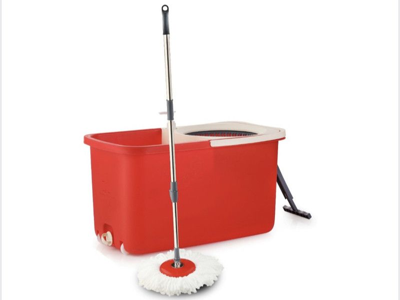 APEX easy clean mop with plastik spinner Mop Set  (Red)