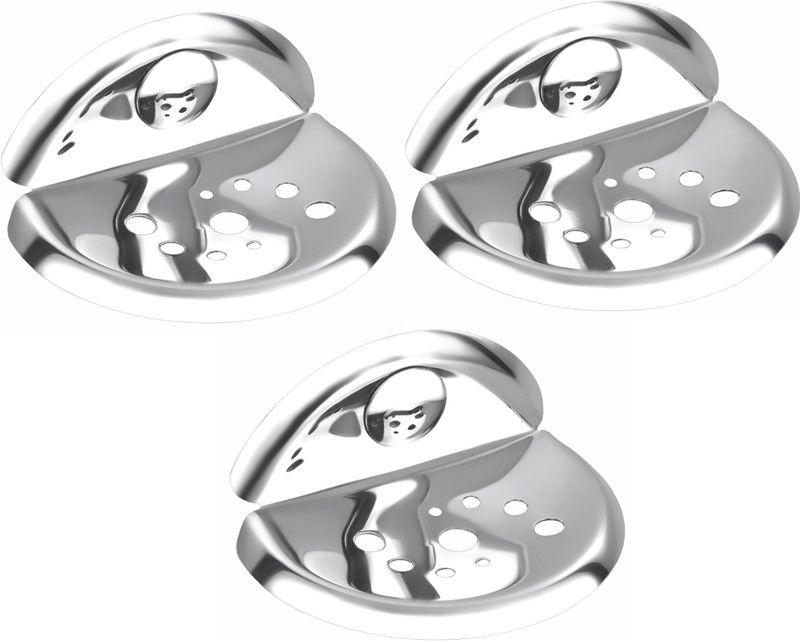 Easyhome Furnish Set of 3 Pieces Stainless Steel soap Dish - Centro Series  (Steel)