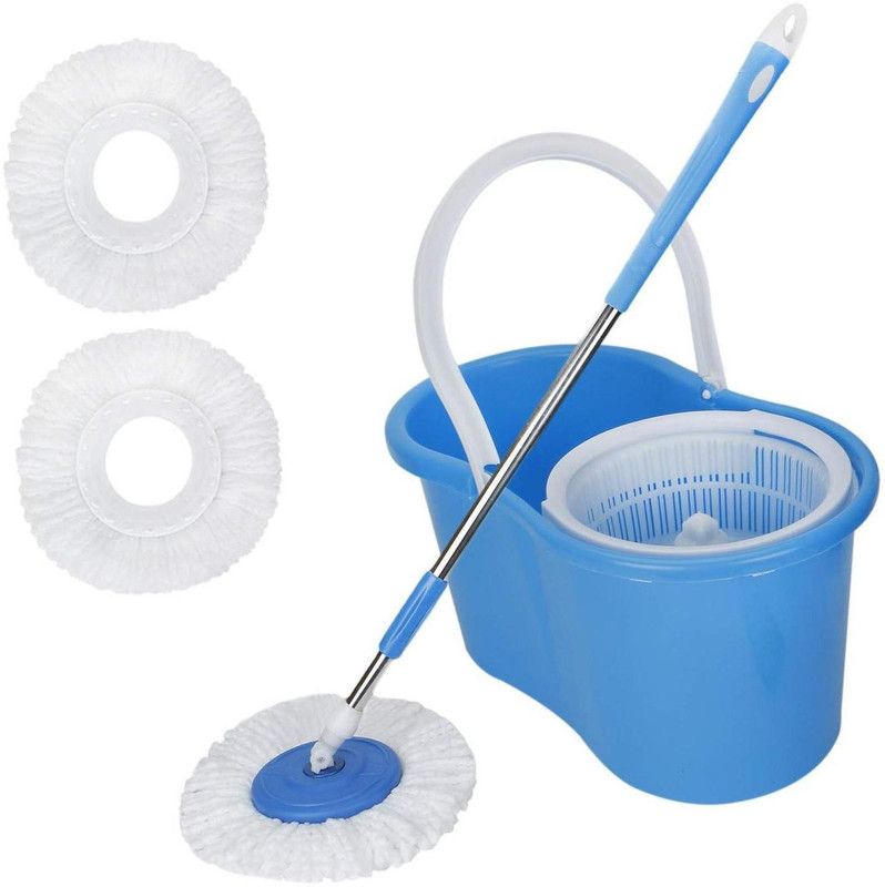 Rerant Magic Dry Bucket Mop-360 Degree Plastic Spinner Bucket Mop Set